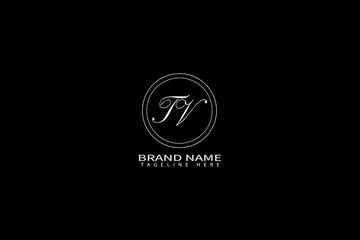 TV Letter Logo Design Luxury Minimalist Monogram for Elegant Brand Identity
