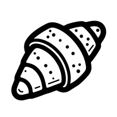 Croissant icon in minimal bold style for bakery branding and food packaging - concept of breakfast and French pastry