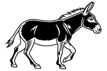 Obraz premium coloring page line art the donkey black vector