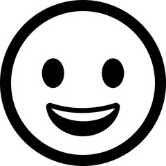 Feedback emoticon emojis icon. Joyful smiley face, pure happiness emotional expression isolated on transparent background. Vector illustration.