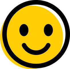 Feedback emoticon emojis icon. Joyful smiley face, pure happiness emotional expression isolated on transparent background. Vector illustration.
