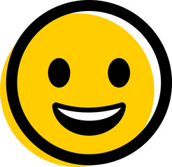 Feedback emoticon emojis icon. Joyful smiley face, pure happiness emotional expression isolated on transparent background. Vector illustration.