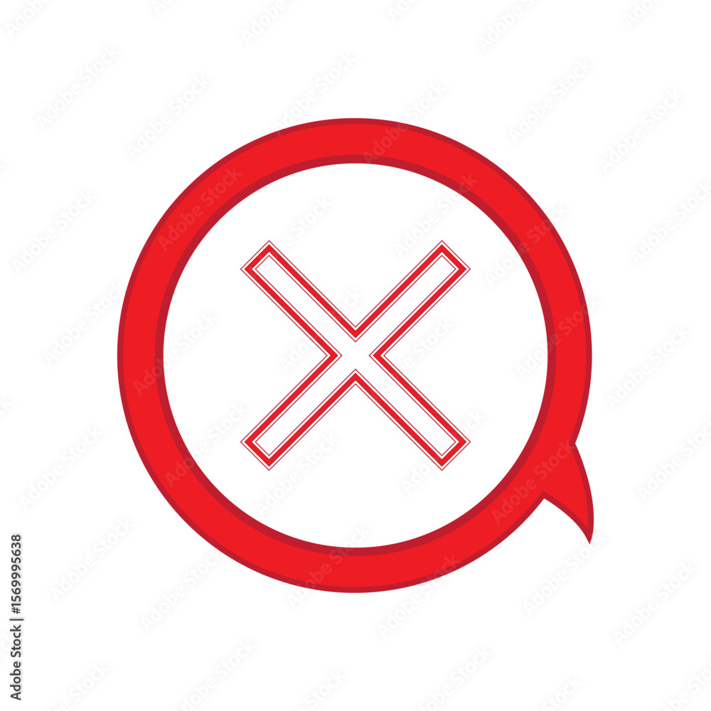 Poster check marks - red cross icon simple - vector .