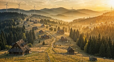 sunset in the Carpathian mountains