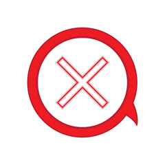 Check marks - red cross icon simple - vector .