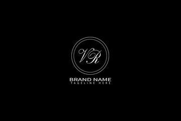 Stylish VR Monogram Logo Elegant Minimal Letter Design for Luxury Branding