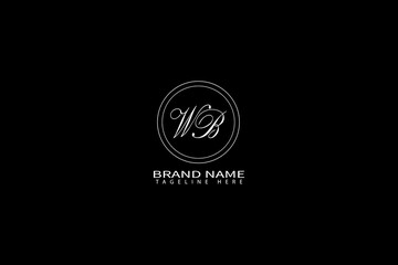 Elegant WB Letter Logo Design Minimal Monogram Logo for Luxury Brands
