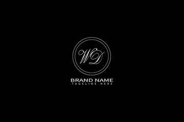 Elegant WD Letter Logo Design Minimal Monogram Logo for Luxury Brands