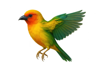 Vibrant weaver bird isolated on a transparent background, tropical plumage