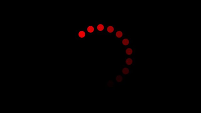 Refresh icon neon glowing line isolated animation. loading white circle icon on black background. Circle on center place for your logo and text.