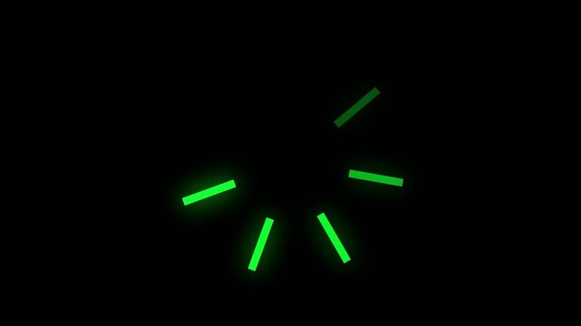 Refresh icon neon glowing line isolated animation. loading white circle icon on black background. Circle on center place for your logo and text.