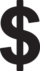 Black Bold Flat U S Dollar Sign Symbol Isolated on White Background Simple Monochrome Currency Icon Graphic Design Element