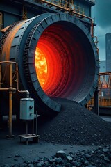 Coal-Fired Power Plant Close-Up of Boiler and High-Voltage Equipment Illustrating Energy Generation