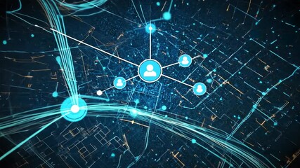 Urban network visualization  Connected city, people, and data - Powered by Adobe