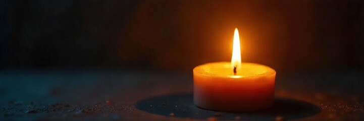 Serene Flickering Candlelight Warm Yellow Glow Illuminating Darkness, Perfect for Relaxation, Meditation, and Spiritual Themes