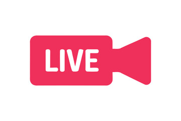 Live Streaming Icon vector illustration of an white background with hearts