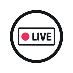 Live Streaming Icon vector illustration of an white background with hearts
