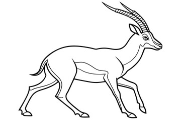 coloring page line art the antelope black vector