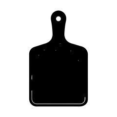 Cutting board kitchenware preparation utensil serving vector silhouette