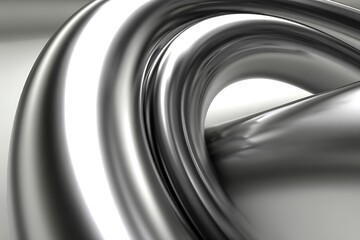 Intertwined, polished metal forms a complex, flowing design.