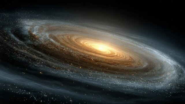 Cosmic spiral galaxy with swirling patterns and glowing center  