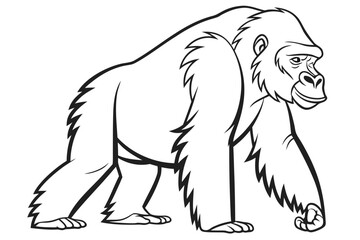 Obraz premium coloring page line art the gorilla black vector