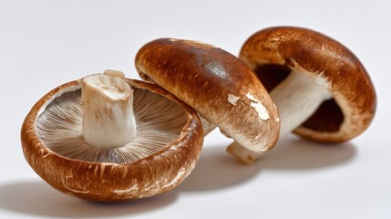 The vibrant mushrooms showcase their intricate structure and earthy tones.