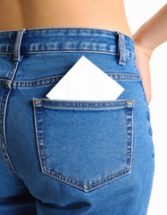Close up of a woman in jeans
