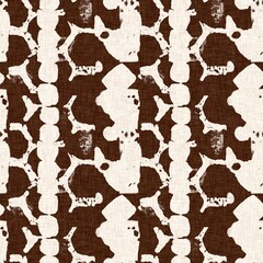 Obraz premium Calm scribble shape minimal shape seamless pattern. Gender neutral baby nursery natural brown linen decor background. Scandi style sketch doodle wallpaper in decorative kid fashion swatch. 