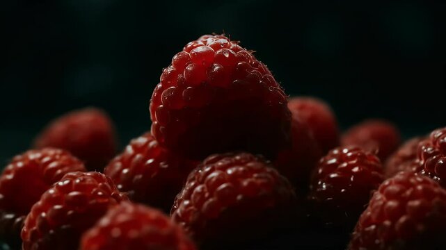 Fresh raspberries close up