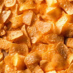 Close-up seamless pattern of crispy potato chips