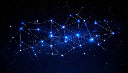 Image of constellations and their relationships obtained by a satellite from deep space
