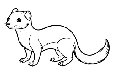 coloring page line art the weasel black vector