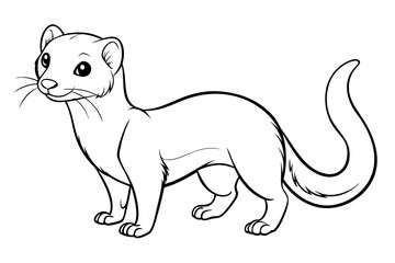 coloring page line art the weasel black vector