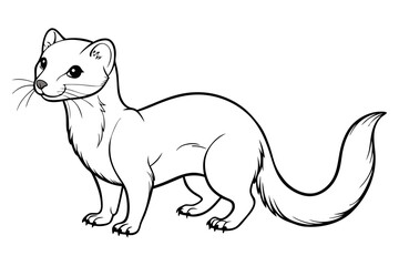 coloring page line art the weasel black vector