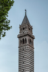 Byzantine-style tower of the Pantheon of Illustrious Men in Madrid, Spain