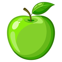 green apple with leaf