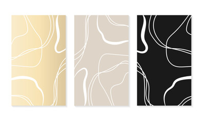 Lines stylish nude pastel tones set, vector art illustration.