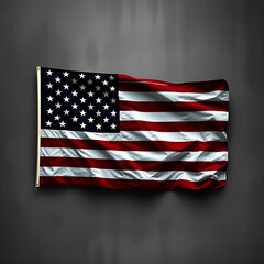 Obraz premium Waving American Flag on Dark Grunge Background - Symbol of Freedom and Patriotism