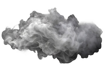 Wispy white smoke cloud isolated on a transparent background floats ethereally, creating a sense of mystery and abstract beauty for artistic compositions.