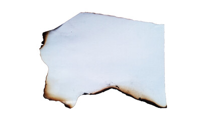 Burned Paper Fragment, Grunge Texture, Isolated on Transparent Background, ideal for design elements