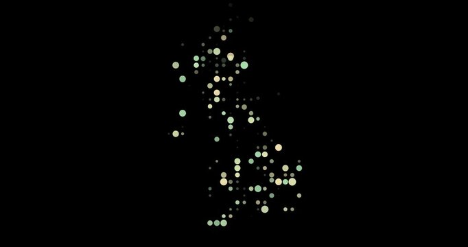 Stylized UK Country Formed by Falling Dots
