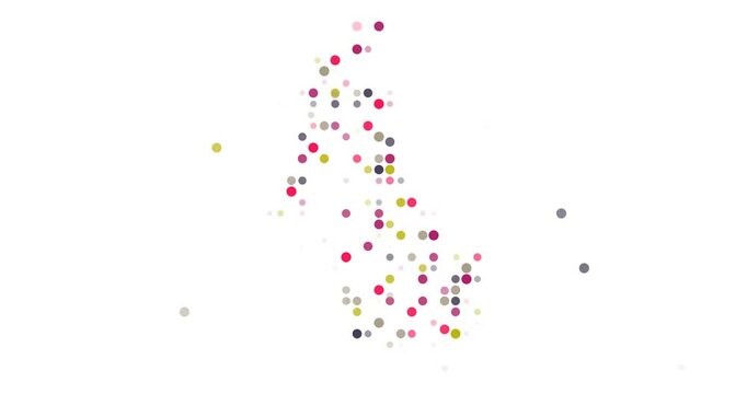 Falling Circles Reveal UK Map Silhouette