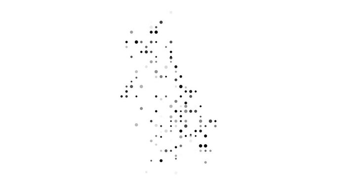 Stylized UK Country Formed by Falling Dots