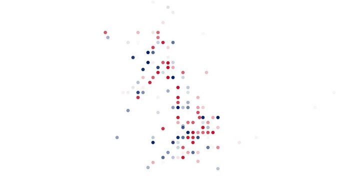Minimal Falling Particles Map of UK