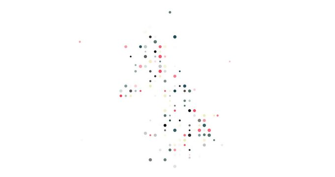 Falling Circles Reveal UK Map Silhouette