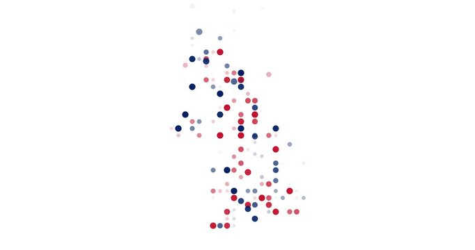 Animated Dot Grid Forming UK Shape