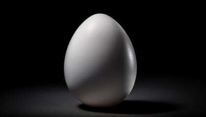 unique smooth surface of a large egg displayed against a black background creating a striking visual contrast