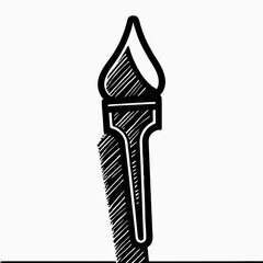 Hand-drawn Black and White Paintbrush Illustration