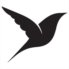 Obraz premium Minimal Silhouette Bird Logo Vector Illustration – Modern Flat Design Flying Bird Icon in Black and White – Clean, Simple, Editable Graphic for Branding, Nature, and Wildlife Concepts